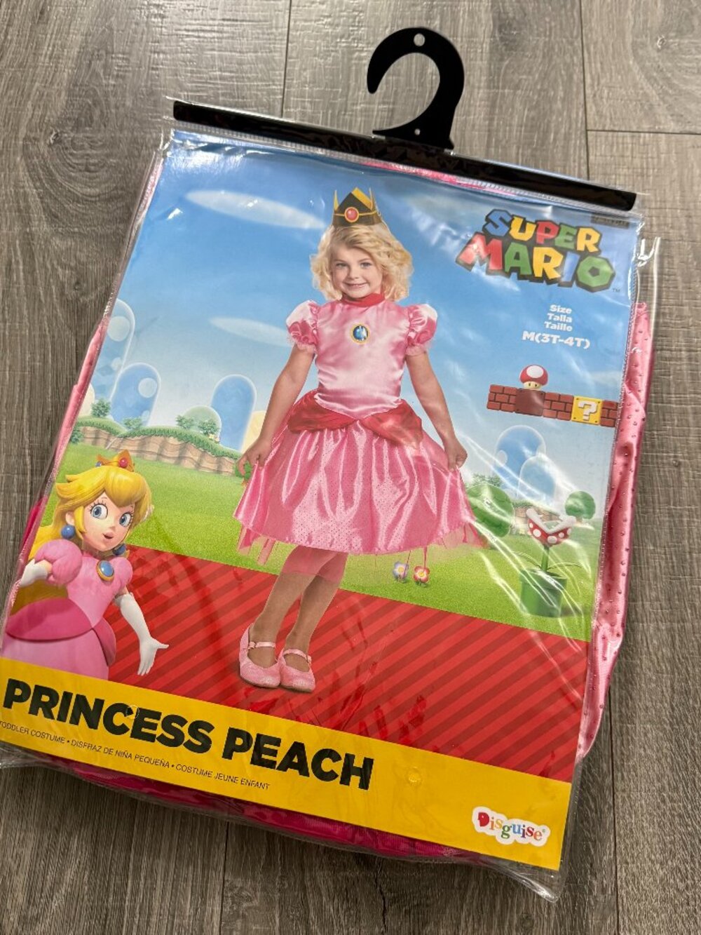 NWT Super Mario Princess Peach Disguise Halloween Costume Girl Size 3T - 4T
